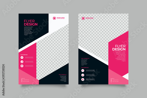 collection of modern design poster flyer brochure cover layout template with circle graphic elements and space for photo background 