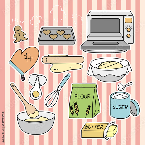 手作りクッキーのイラストセット