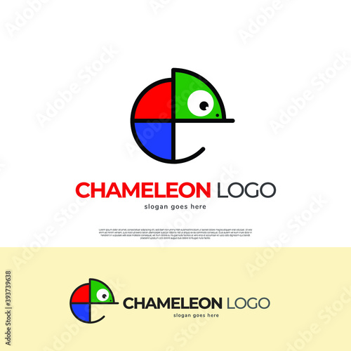 Chameleon animal reptile icon logo design