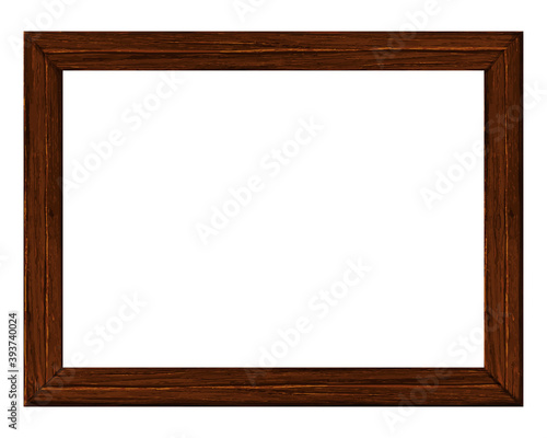 Illustration of a wooden frame with white inside. Vector illustration on a white background.