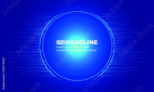 Blue dotted line and dotted line circle, Internet technology vector background.