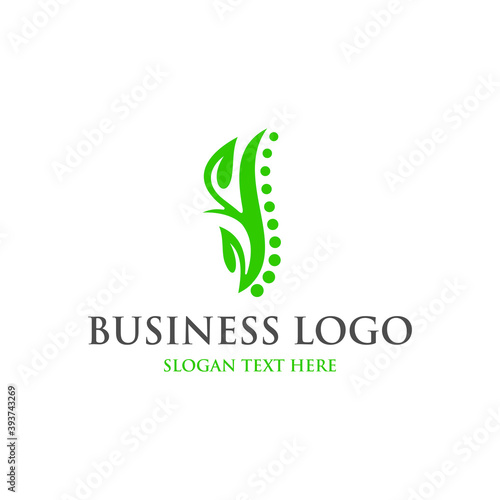 chiropractic logo design template. Human spine symbol for medical logo. Chiropractic, massage, back pain and osteopathy icon