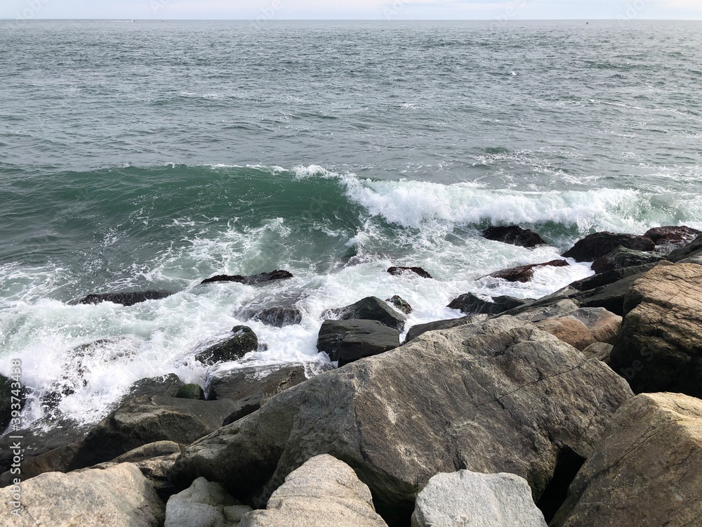 rocks in the sea in Montauk New York