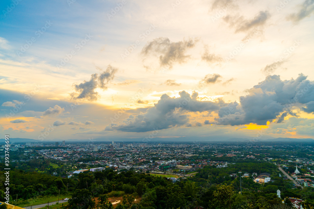 Hat Yai City  with Twilight Sky at Songkhla in Thailand