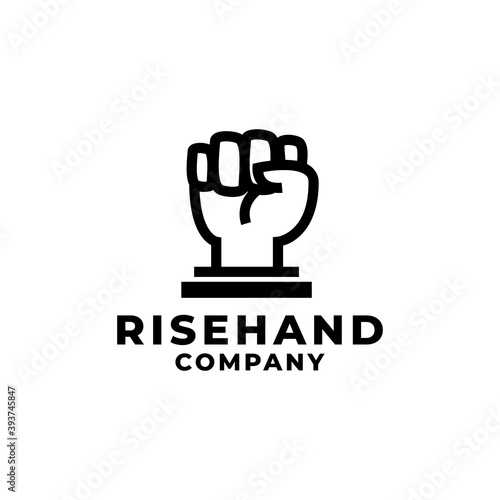 rise hand vector. monoline logo. line art vector