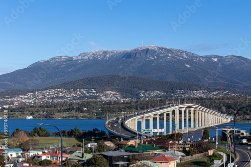 Canvastavla View of Mount Wellington Hobart and the Tasman Bridge, Hobart, Tasmania, Austral