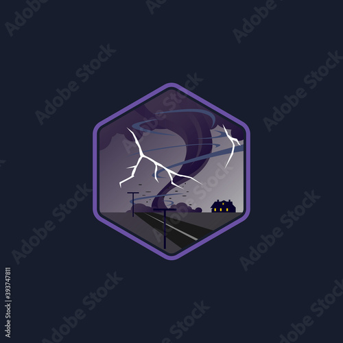 tornado storm cyclone natural disaster vector illustration
