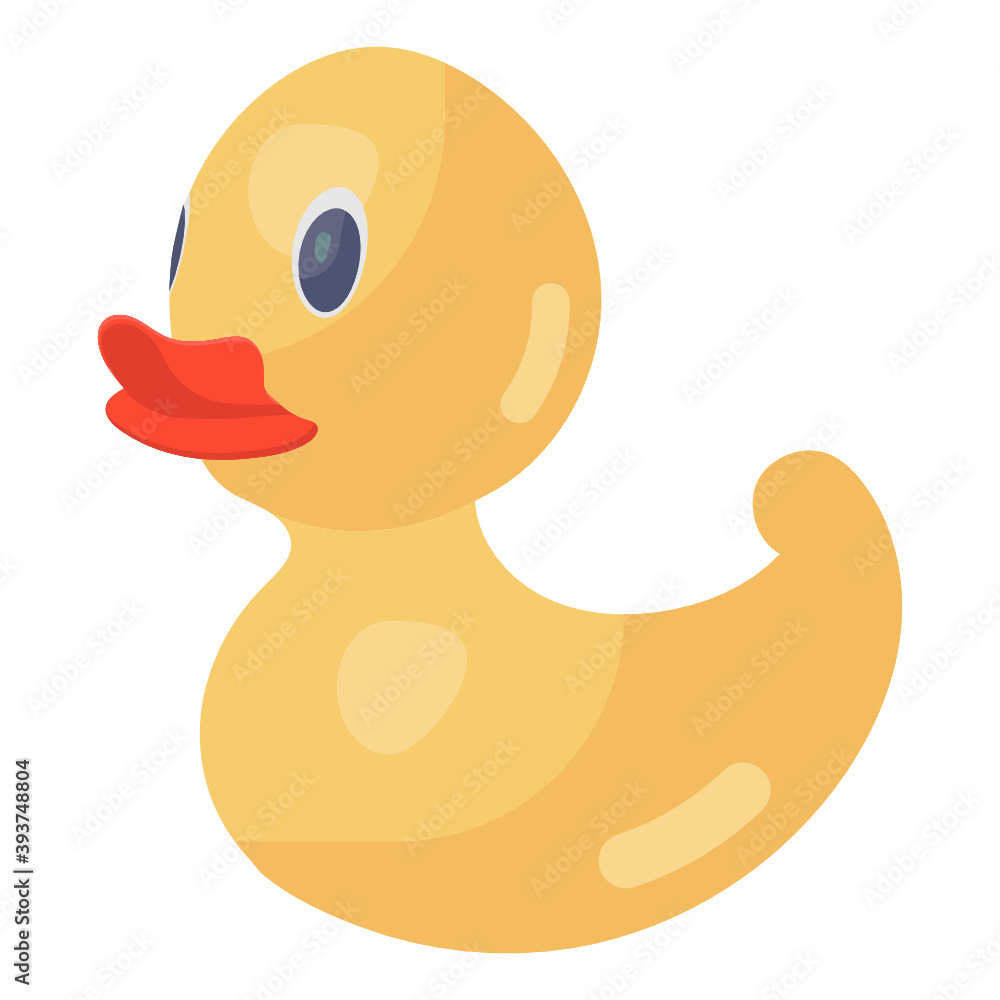 Kids plaything, flat icon of rubber duck
Kids plaything, flat icon of rubber duck