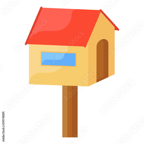 
Flatty vector of birdhouse, bird home box 
