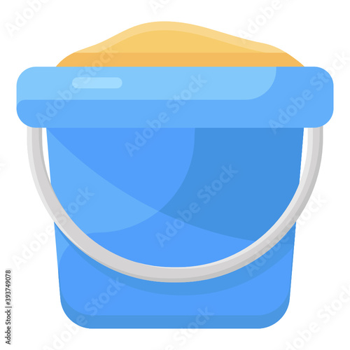 
Editable icon of sand pail, flatty vector 
