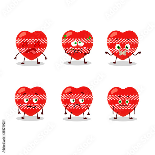 Love red christmas cartoon character with nope expression