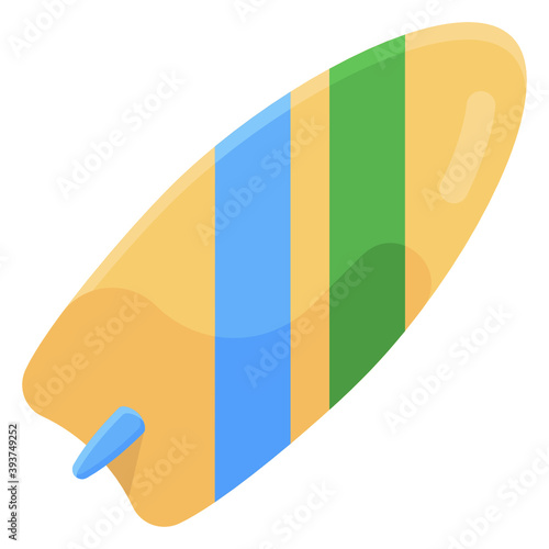 
Surfboard icon, modern flatty icon of sailboard 
 