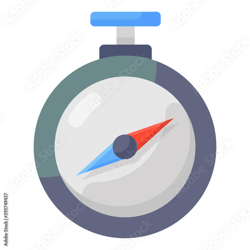 
Electronic compass tool, flatty vector 
 photo