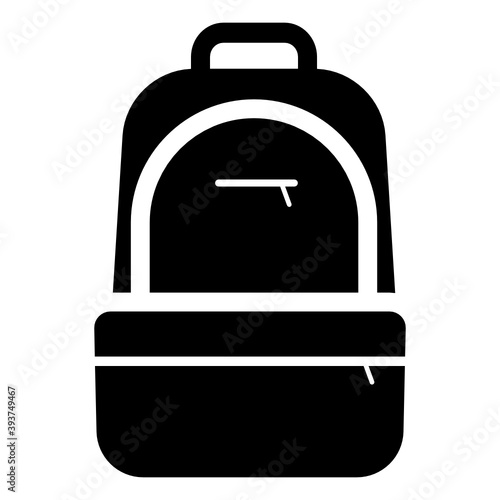 
Trendy flatty icon of backpack 
 photo