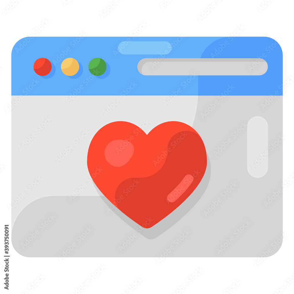 Online matchmaking concept, flat icon of love website
Online matchmaking concept, flat icon of love website