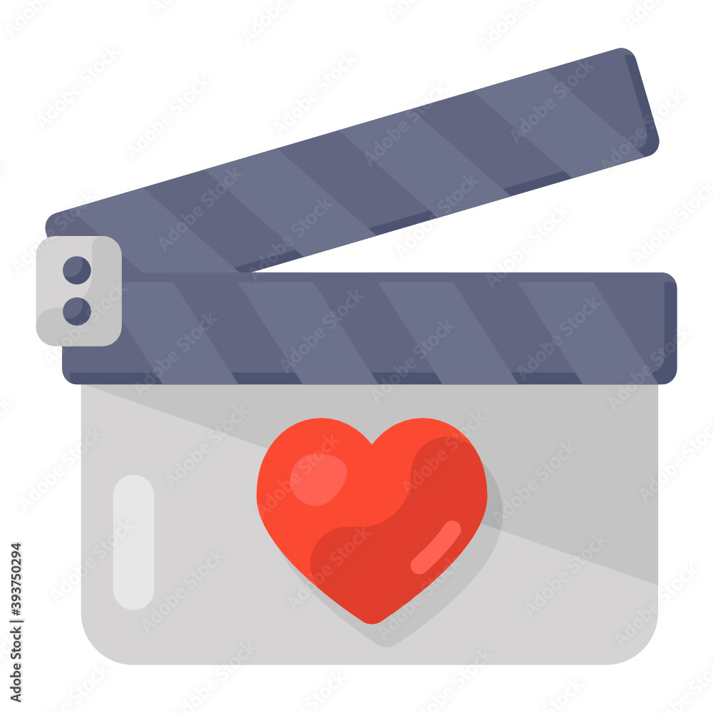 
Celebration love by watching romantic movie icon in flat design 
