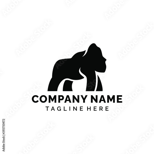 GORILA LOGO DESIGN FLAT MINIMALIST CLEAN ANIMAL LOGO