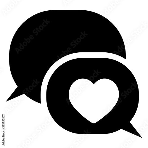 
Love messaging icon in flat style, romantic chat  
