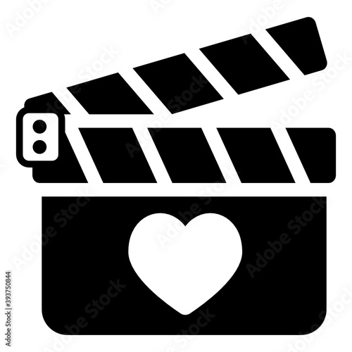 
Celebration love by watching romantic movie icon in flat design 
