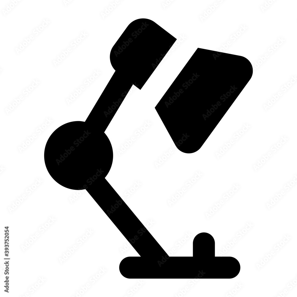 An electronic folded desk lamp, glyph icon
An electronic folded desk lamp, glyph icon