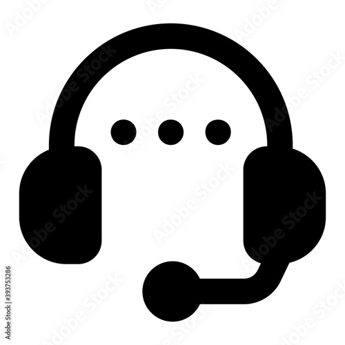 
Concept of customer support, solid icon of chat service 
