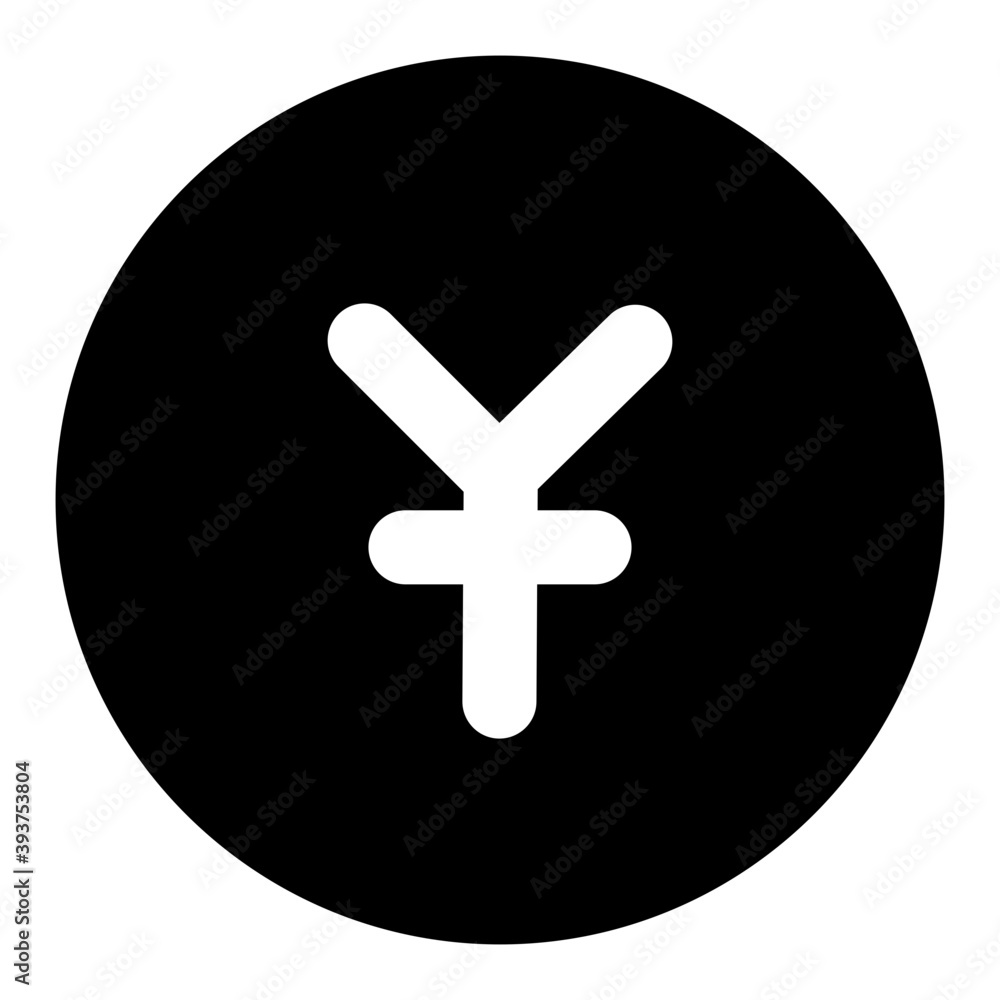 Chinese currency, yen filled icon
Chinese currency, yen filled icon