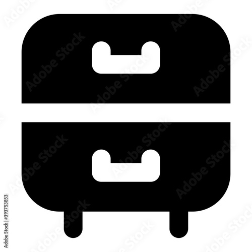 
Chest drawers icon in editable solid design
