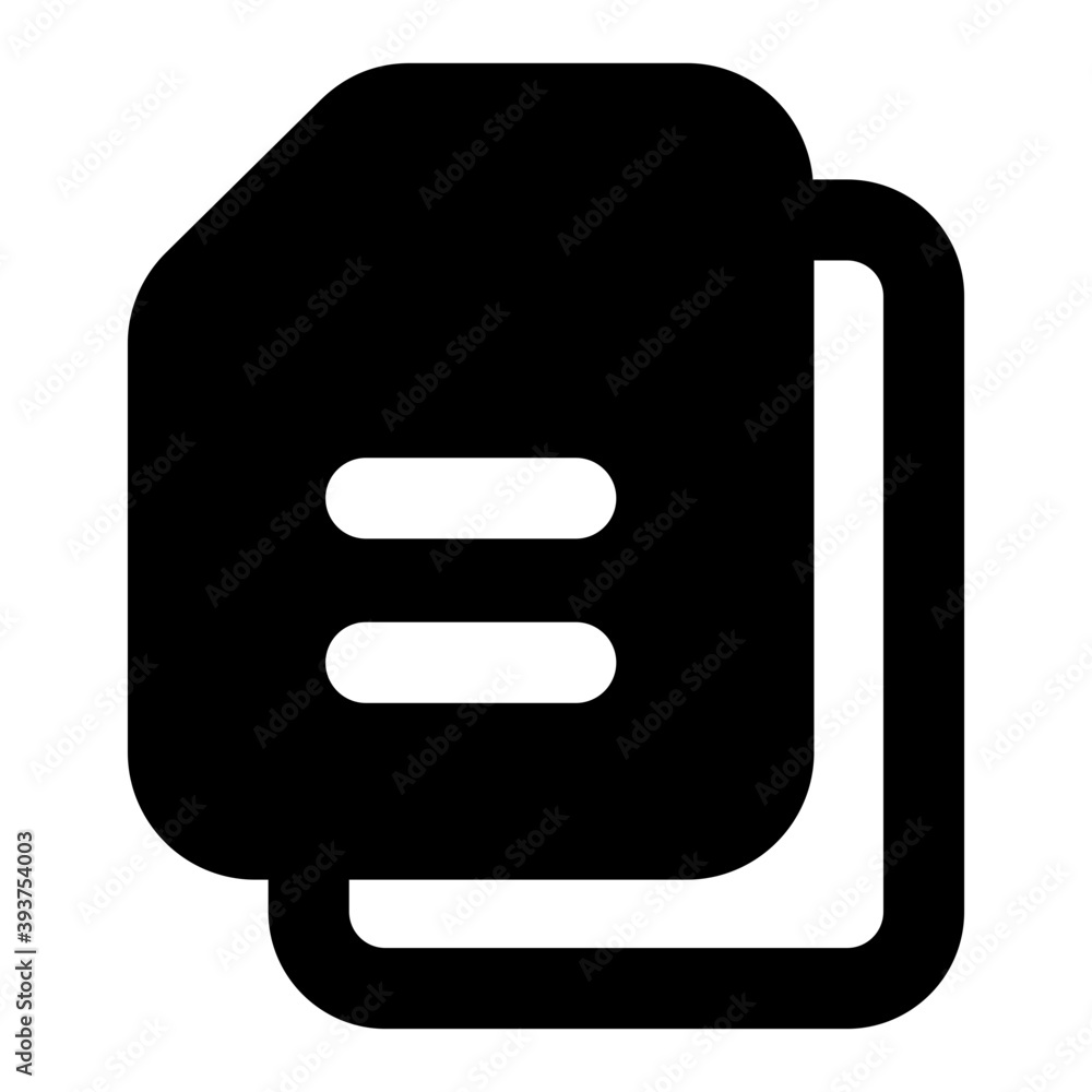 A trendy icon of paper files in filled style
A trendy icon of paper files in filled style
