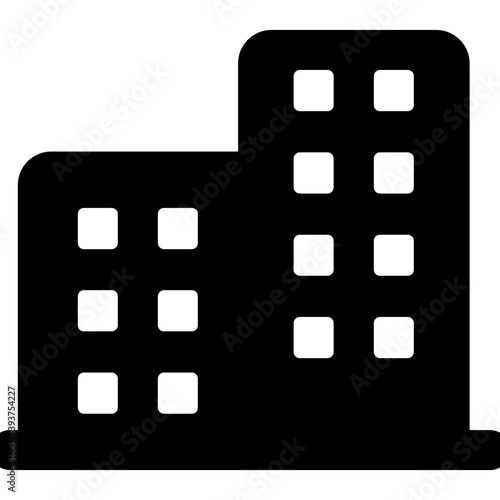 
Icon of commercial center in solid design 
