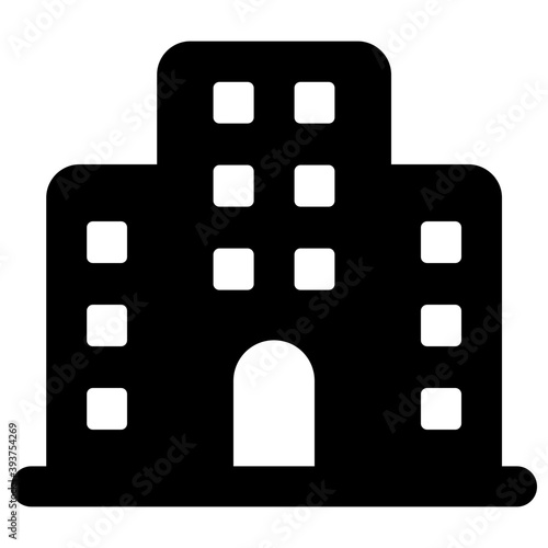 
Modern architecture of residential solids icon 
