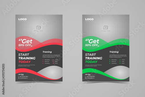GYM / Fitness Flyer template, Creative abstract fitness and gym flyer template, Fitness Flyer Layout, Fitness Club Gym, body building, gym flyer template, Multipurpose modern business fitness flyer te