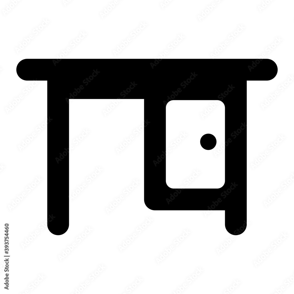 A drawer table icon in solid design, study table vector
A drawer table icon in solid design, study table vector