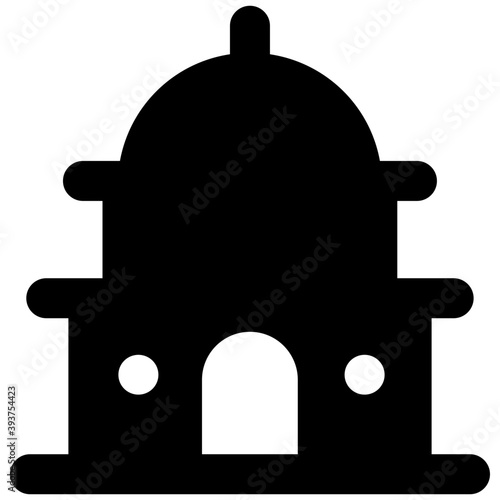 
Editable filled design of tomb building icon
