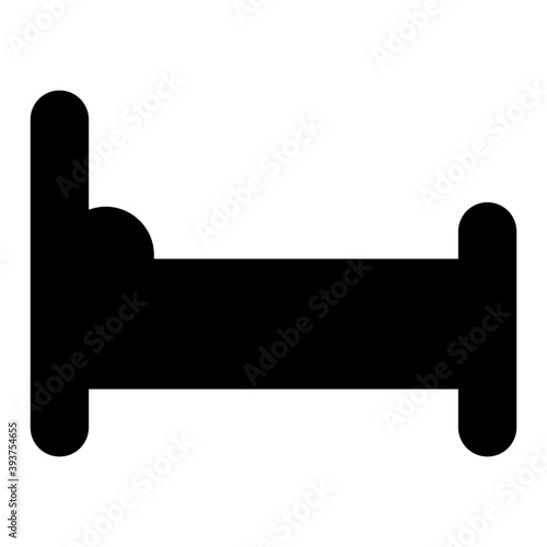 
Single bed icon in modern filled style 
