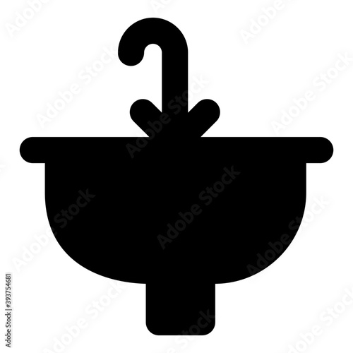 
Wash basin icon in trendy design, bathroom vanities 
