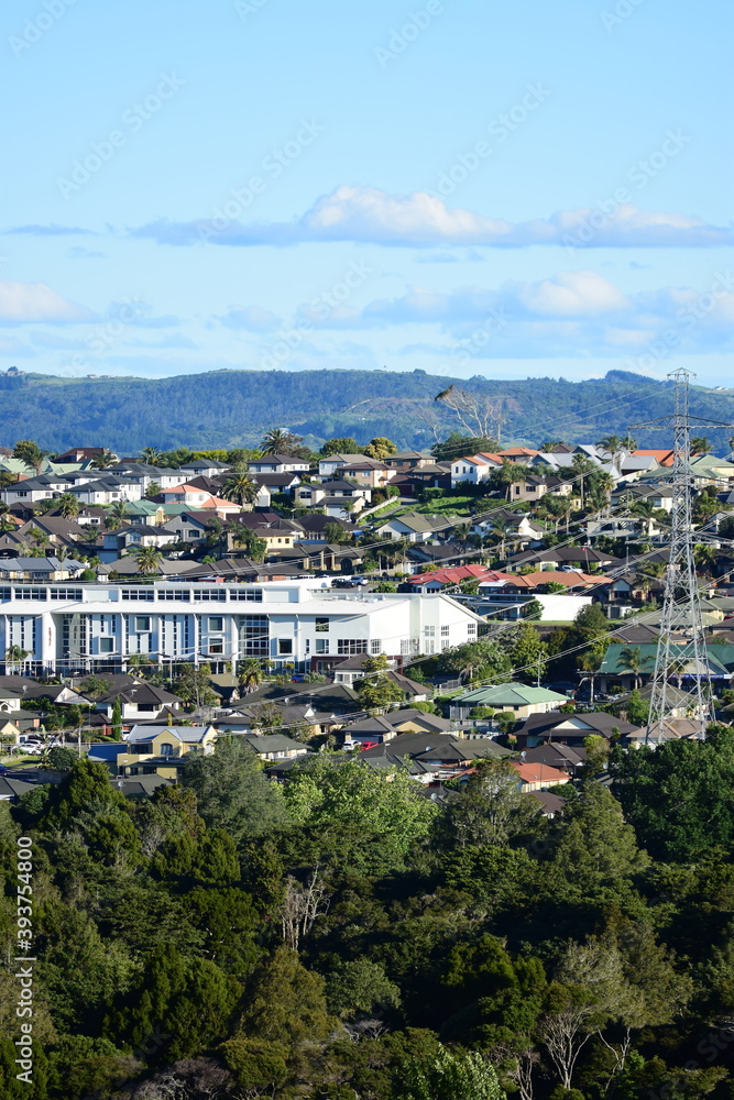 East Auckland city view from the top of the hill 