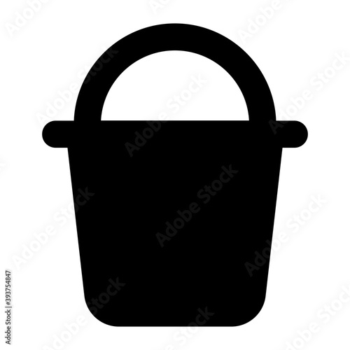 
Paint bucket in modern filled style, art basket
