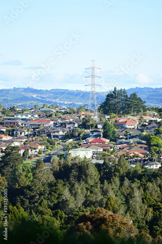 East Auckland city view from the top of the hill 