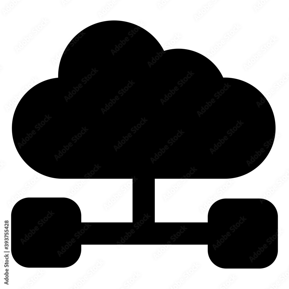 Modern filled icon of cloud network
Modern filled icon of cloud network