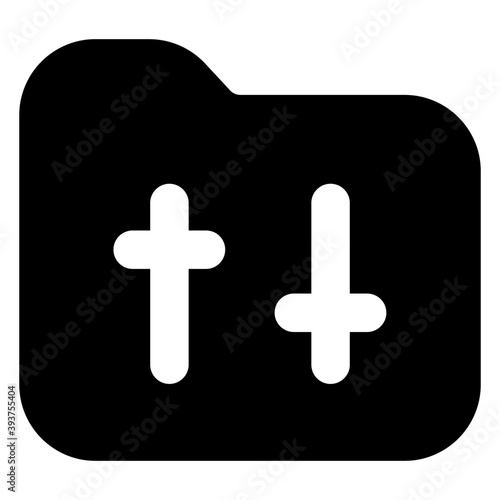 
Folder preference icon, modern filled vector 
