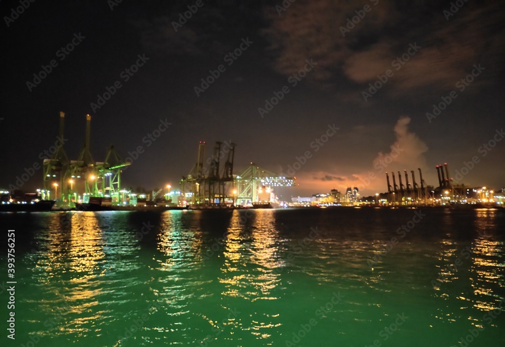 Fototapeta premium city harbor at night