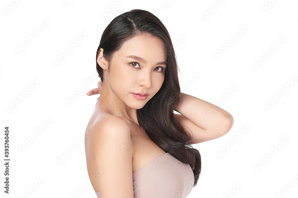 Beautiful young asian woman with clean fresh skin on white background, Face care, Facial treatment, Cosmetology, beauty and spa, Asian women portrait Beautiful young asian woman with clean fresh skin on white background, Face care, Facial treatment, Cosmetology, beauty and spa, Asian women portrait