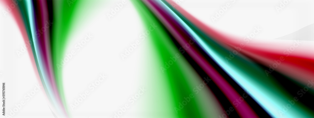 Fototapeta premium Abstract Background. Smooth flowing lines, blurred waves, rainbow color style stripes. Vector illustrations for covers, banners, flyers and posters and other