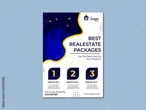 Real Estate Corporate Flayer Vector Tm plate, Real Estate Development Company Promotion Flayer Template