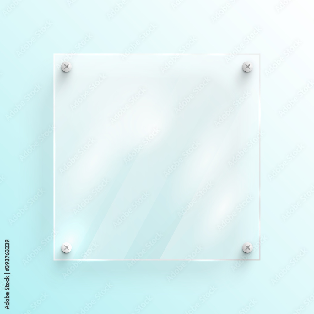 Glass plate, vector template, banner Glass plate, vector template, banner