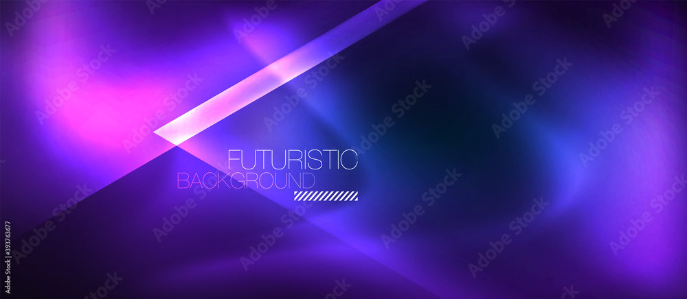 Neon geometric abstract background. Triangles with color glowing light effects in the dark. Vector illustration for covers, banners, flyers and posters and other Neon geometric abstract background. Triangles with color glowing light effects in the dark. Vector illustration for covers, banners, flyers and posters and other