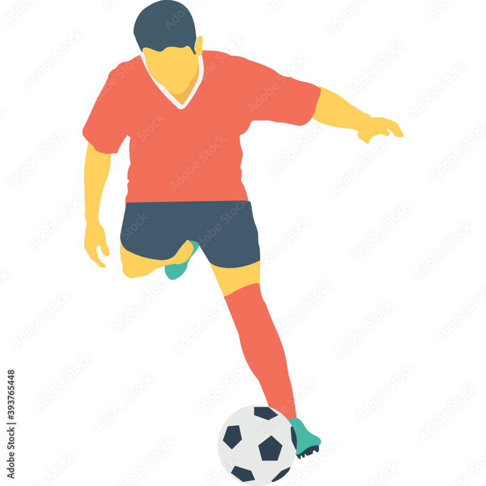 
Football Player Color Vector Icon 
