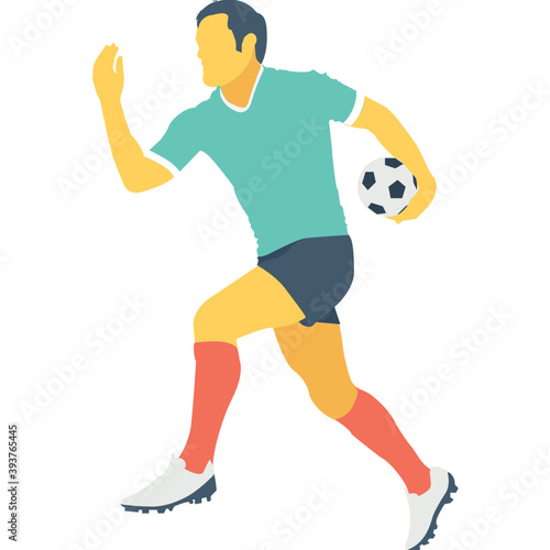 Fototapeta Naklejka Na Ścianę i Meble -  
Football Player Color Vector Icon 
