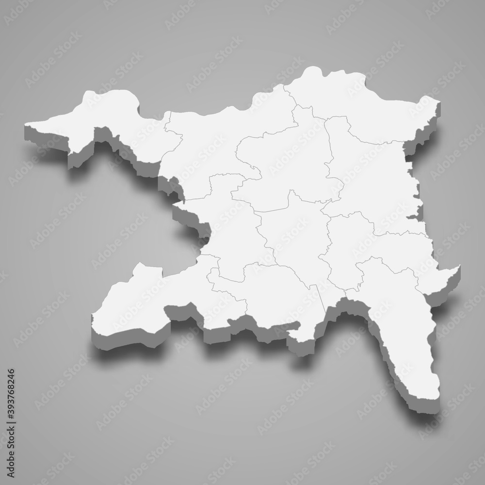 Obraz premium 3d isometric map of Aargau is a canton of Switzerland