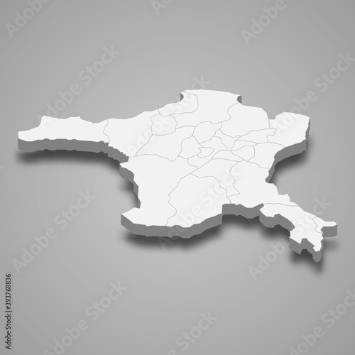 3d isometric map of Ankara is a province of Turkey
